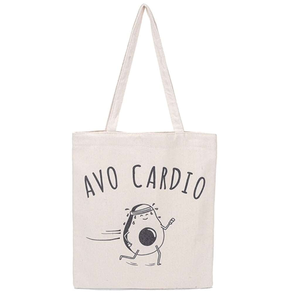 Canvas Tote Bag - Avo Cardio Graphic in Cream